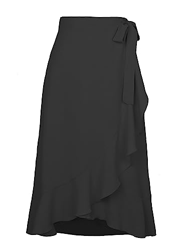 Amazon.com: AliChan Women Summer High Waist Wrap Ruffled Side Slit
